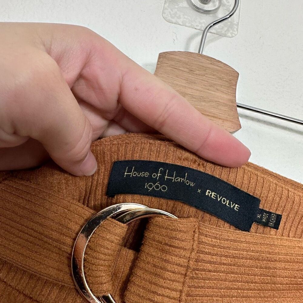HP 🎉 House of Harlow 1960 x REVOLVE Ribbed Pants in Cognac Size XL - Picture 8 of 11